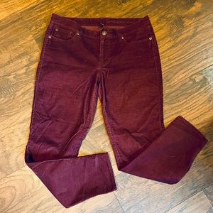 Gap Corduroy burgundy skinny pants